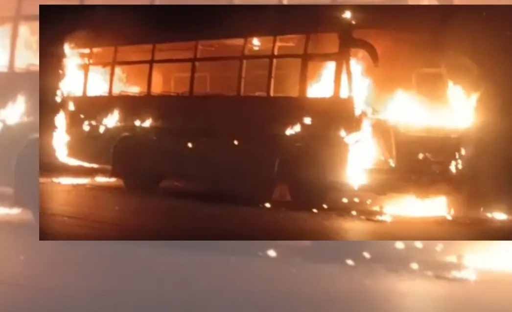 burnig bus